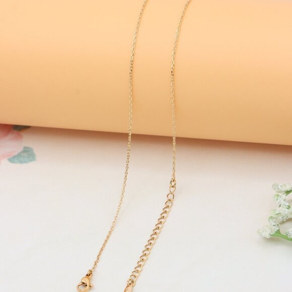 Elegant Rose Gold Necklace with Crystal Leaf Charm, XPNL0404 - Picture 10 of 12